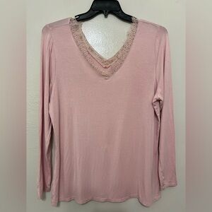 Lane Bryant Pink Soft Romantic Eyelash Floral Lace Trim‎ Whimsical Size 14/16